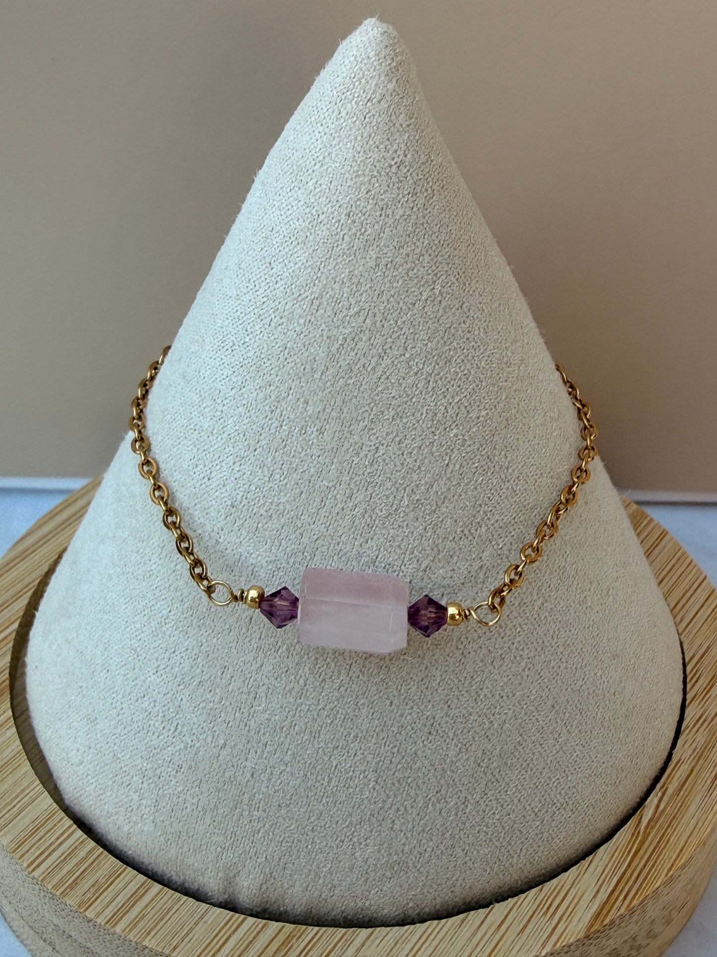 Rose Quartz Bar Bracelet
