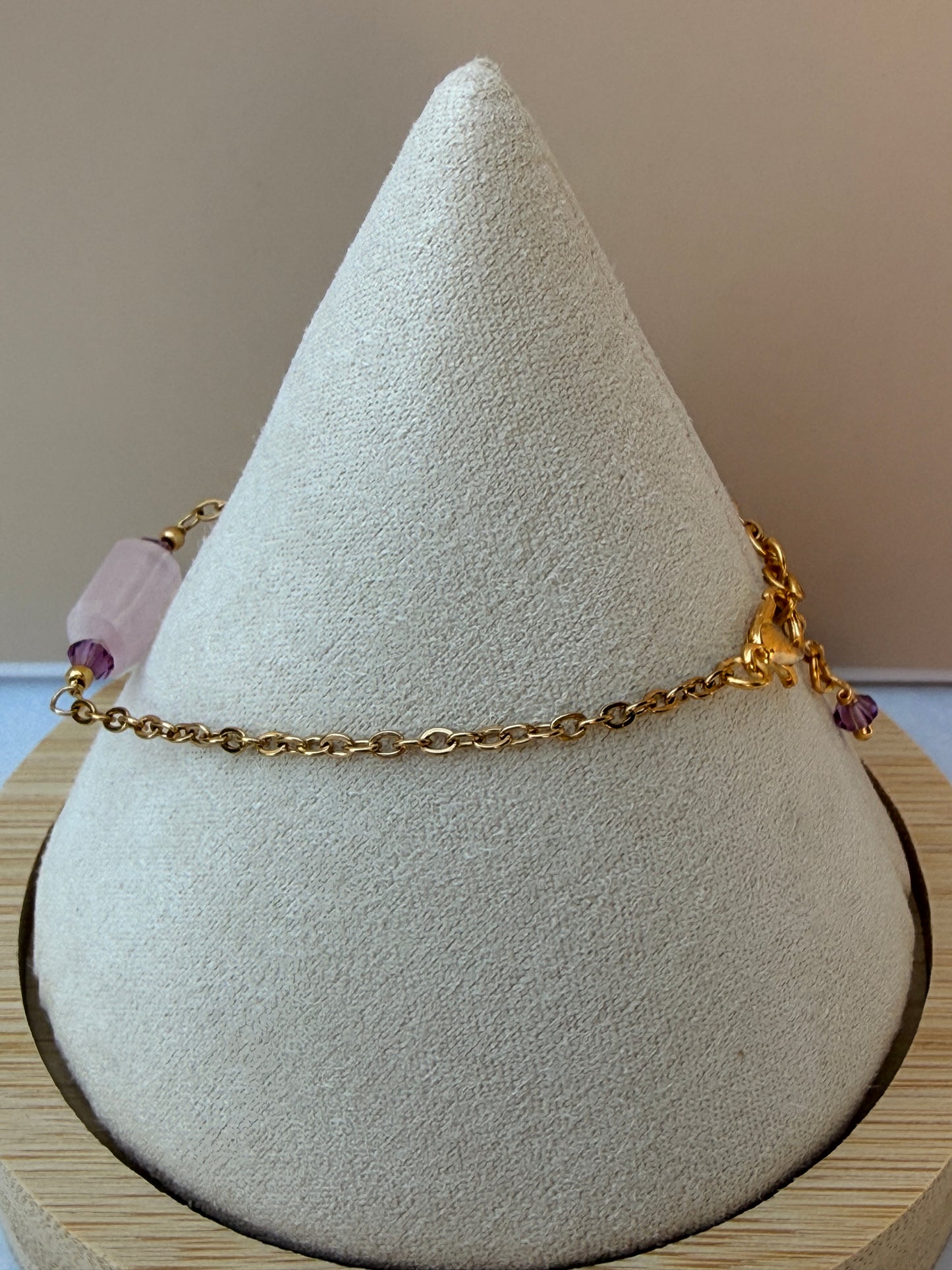 Rose Quartz Bar Bracelet