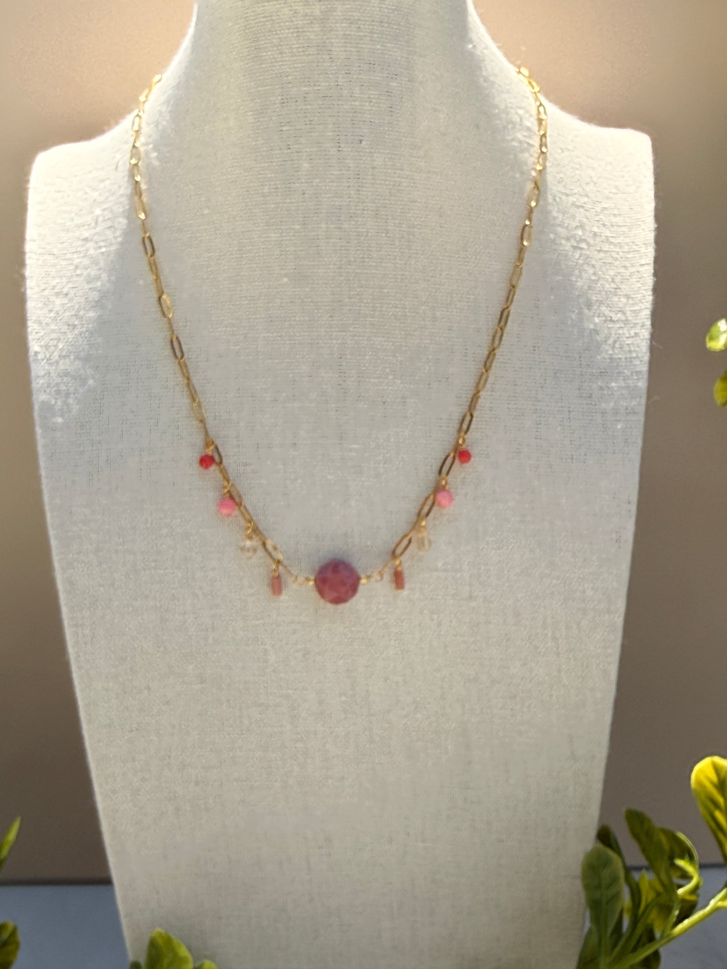 Pink Charm Necklace