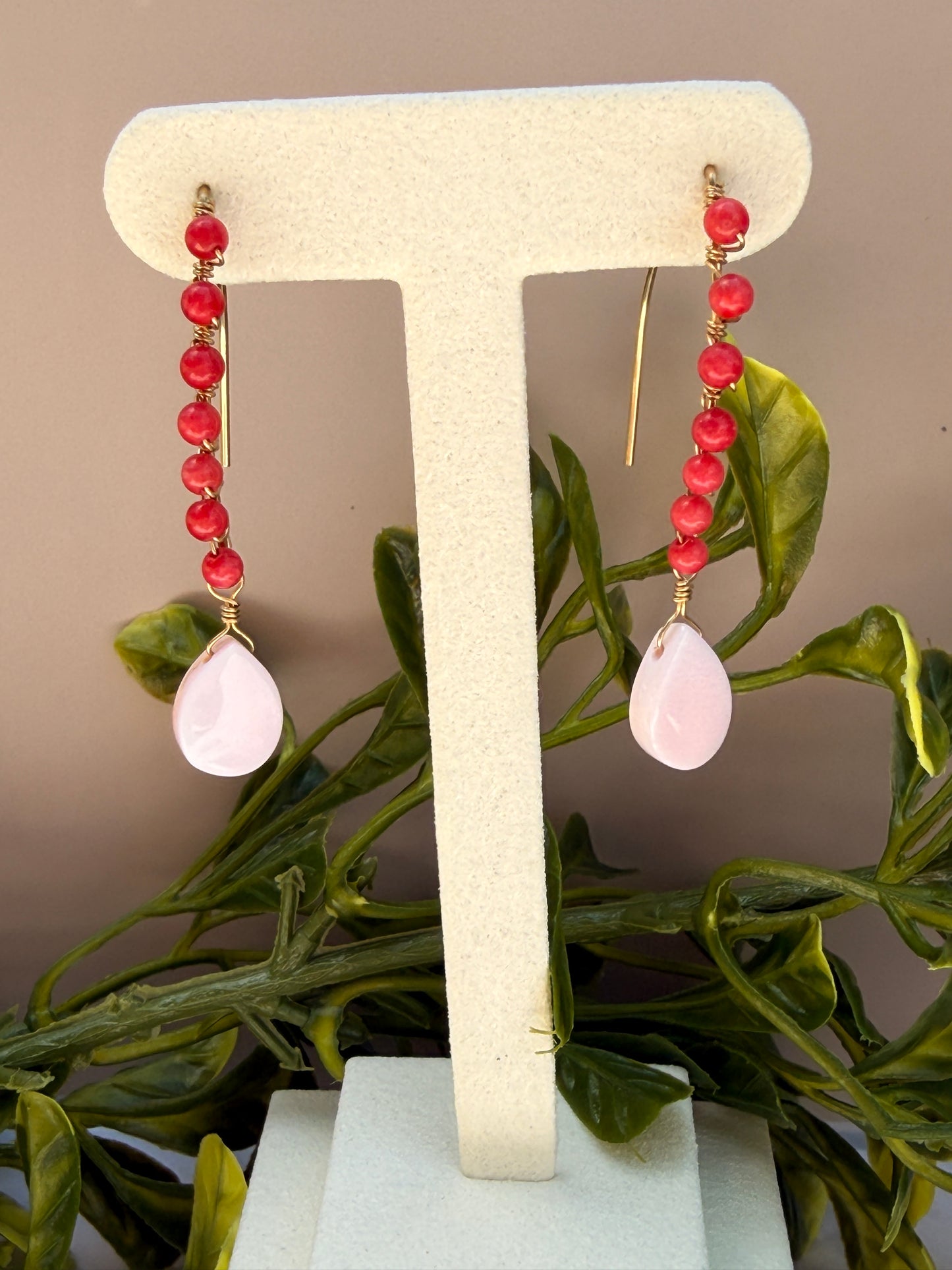 Coral Hoop Earrings