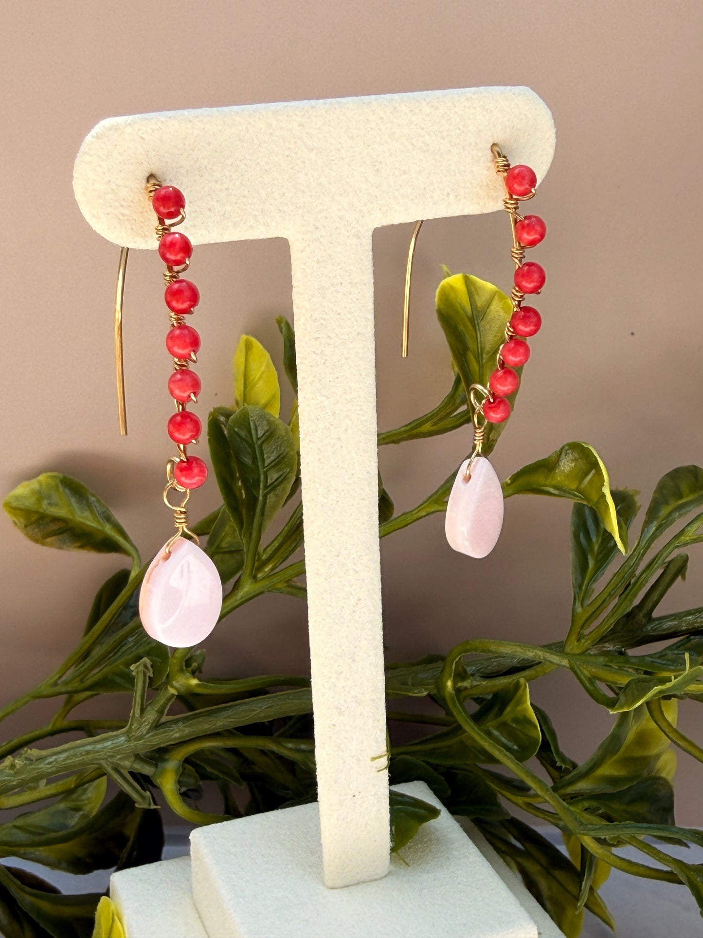Coral Hoop Earrings