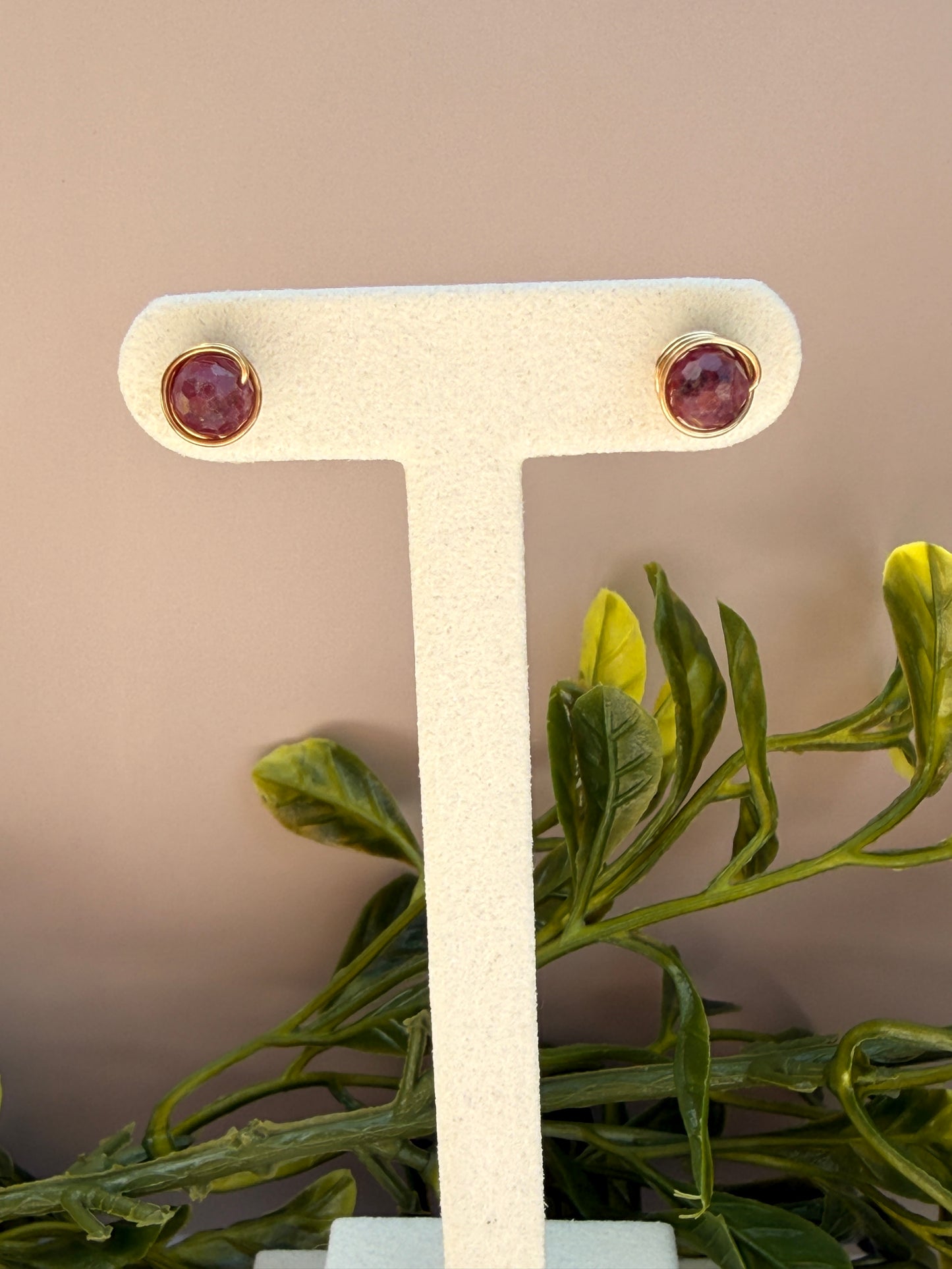 Rhodonite Stud Earrings
