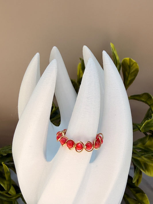 Coral Braid Ring
