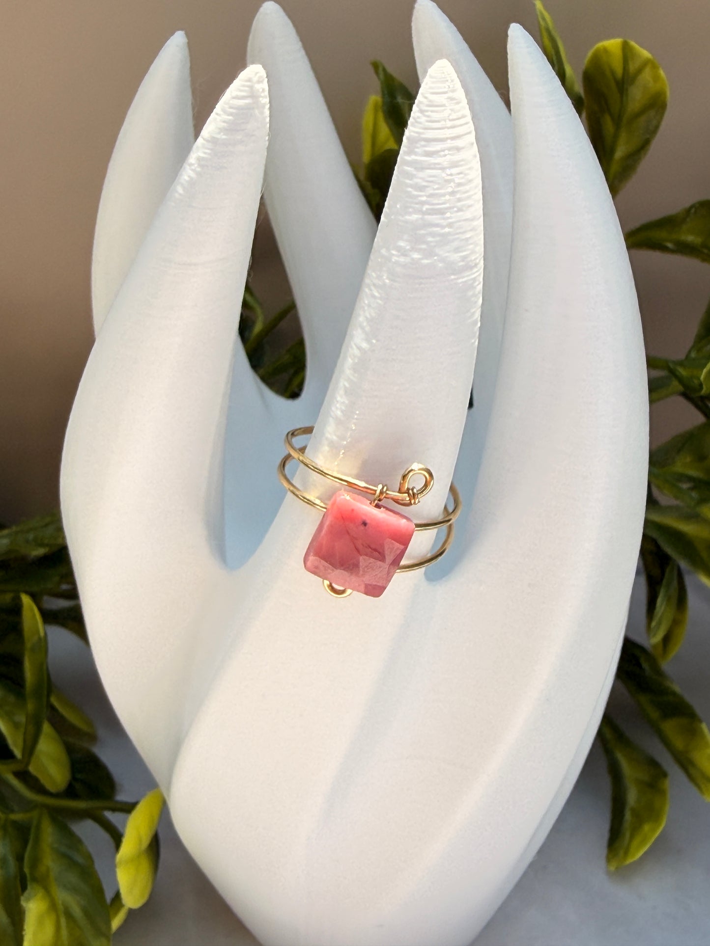 Rhodonite Square Ring