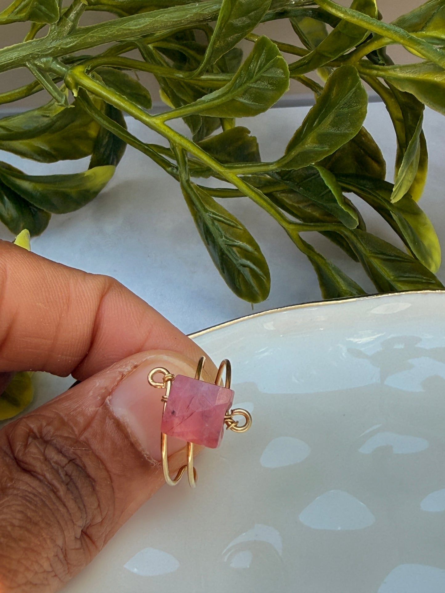 Rhodonite Square Ring