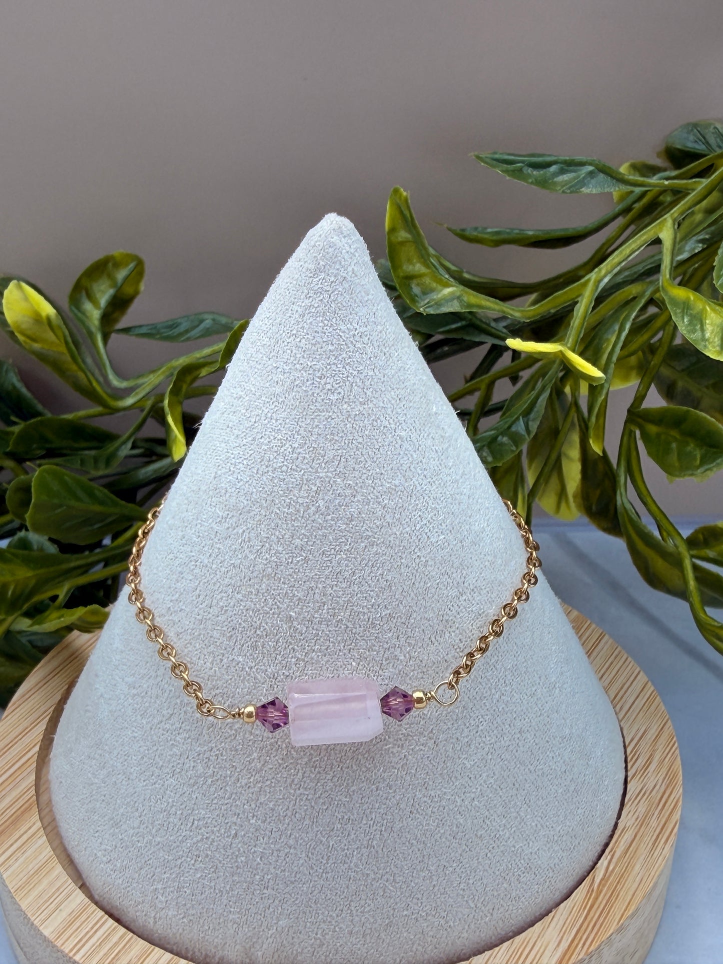 Rose Quartz Bar Bracelet