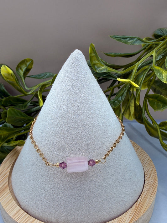 Rose Quartz Bar Bracelet
