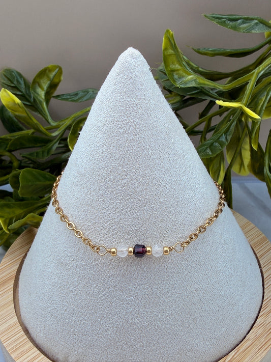 Garnet Charm Bracelet